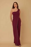 One Shoulder Strap Draped Layer W Rhinestone Sets