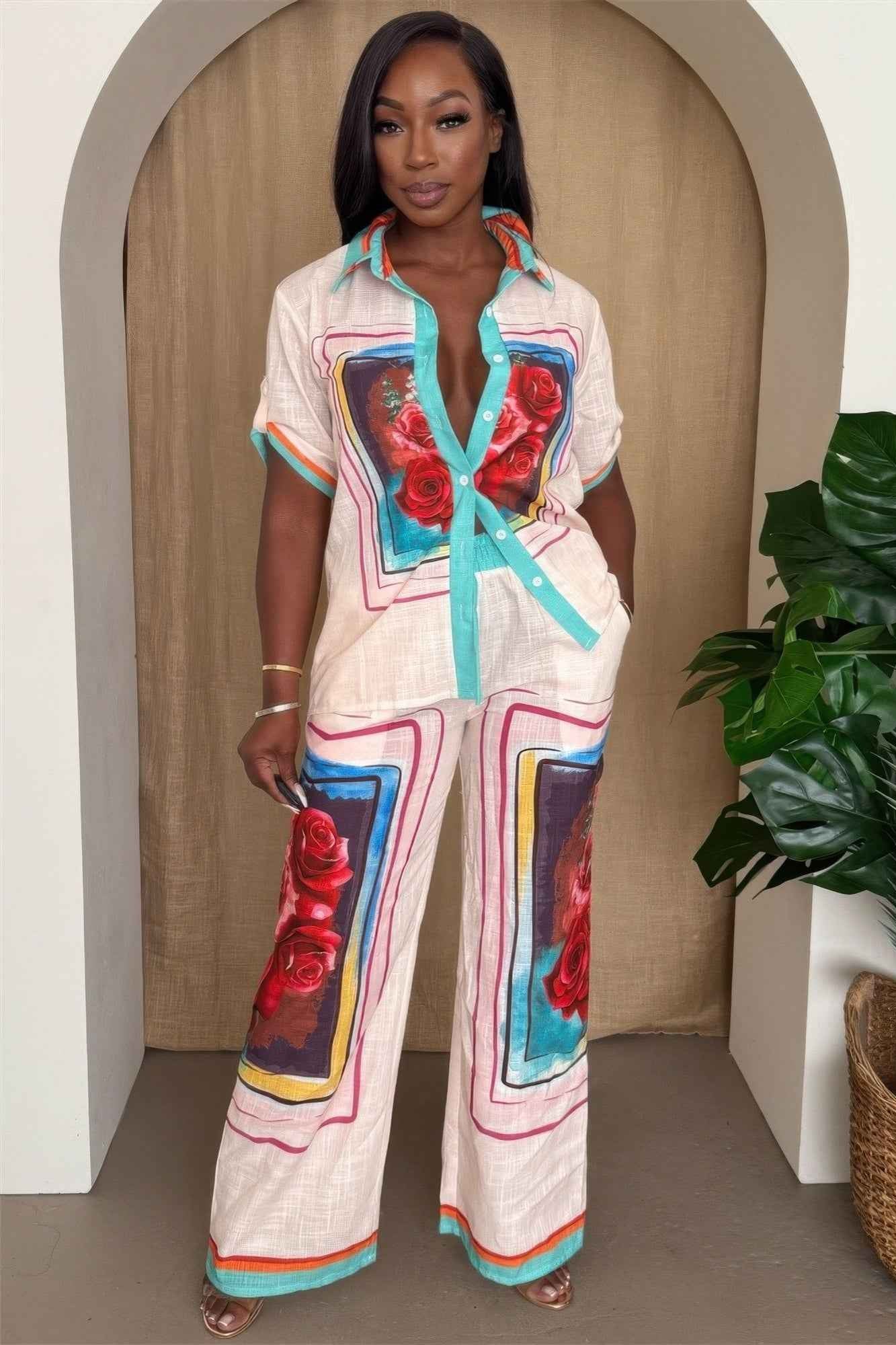 Rosa Frame Button-up Resort Set