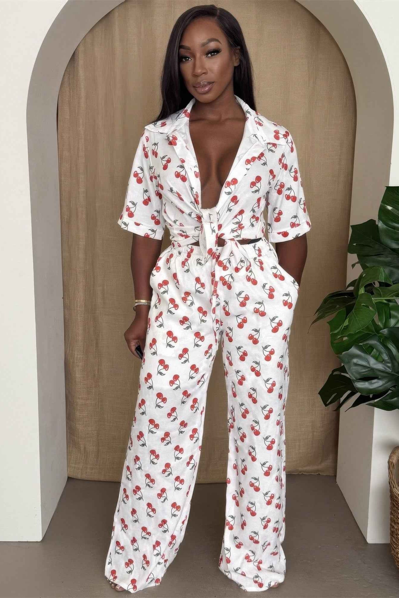 Cherry Pop Wide-leg Set