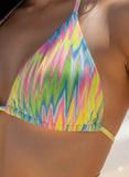 Iridescent Zigzag Halter Bikini Set With Spa