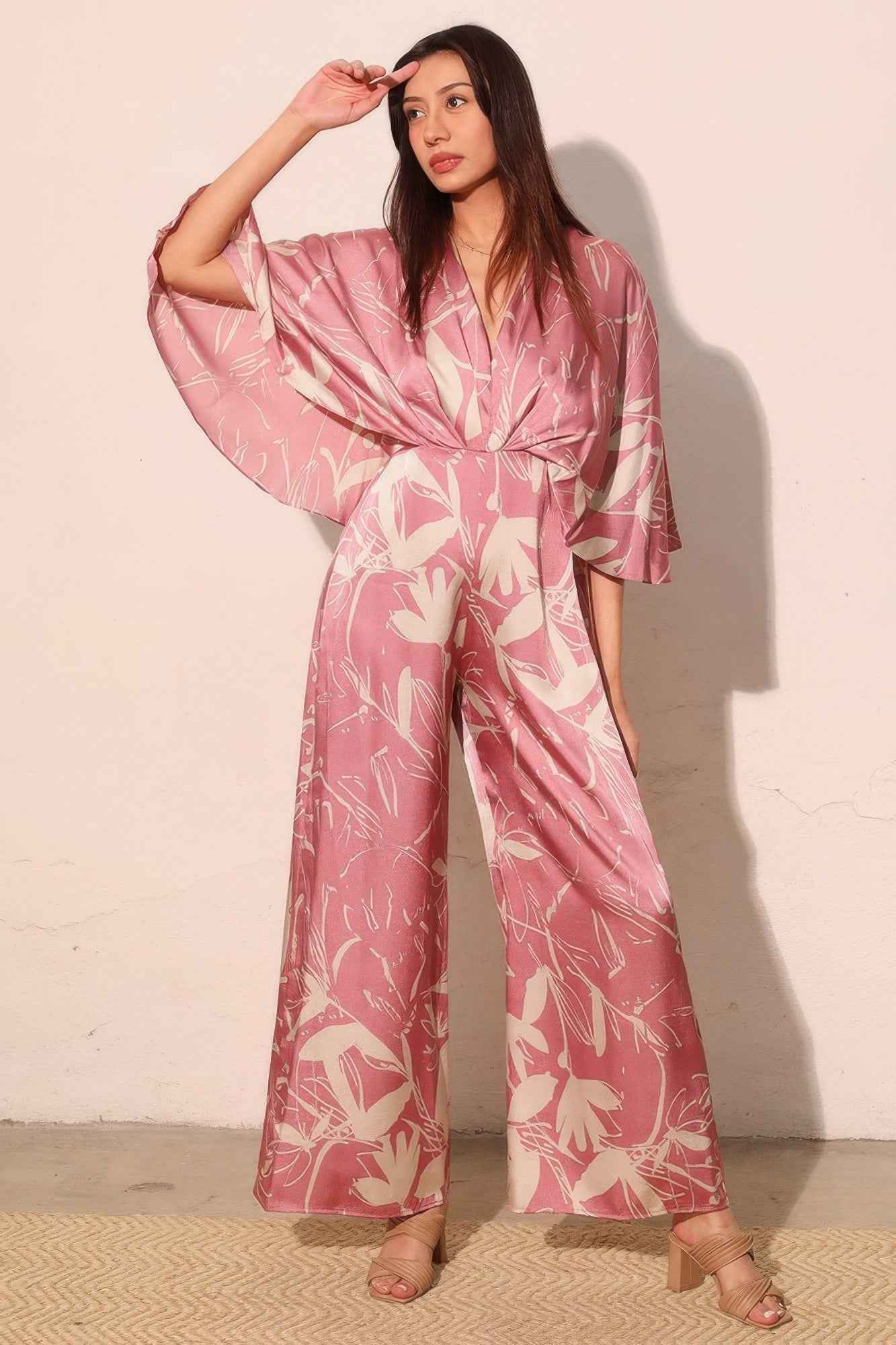 Dreaming Lily Satin Cape Jumpsuit