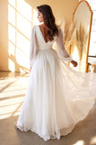 Cinderella Divine CD0192W Long Sleeve A-Line Chiffon Dress