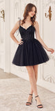 Ladivine CD0236 Short A-Line Tulle Homecoming Dress