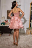 Ladivine CD0248 Organza Short Homecoming Party Dress
