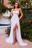 Ladivine CD384W Fitted Bridal Gown Strapless Sweetheart Neck