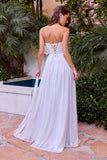 Ladivine CD395W Chiffon A-line Wedding Strapless Dress