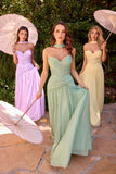 Ladivine CD395 Outdoor Soirees A-line Flowy Strapless Dress