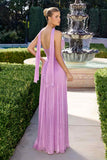 Ladivine CD410 Luminescent Chiffon Strapless Dress High Slit Skirt
