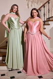 Ladivine CD668C Sculpted Satin Corset Bodice A-Line Plus Size Ball Gown