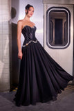 Ladivine CD668 Sculpted Satin Corset Bodice Timeless A-Line Ball Gown