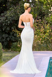 Ladivine CD683W Modern Strapless Fitted Bridal Gown