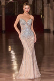 Ladivine CD715 Strapless Red Carpet Glamour Evening Gown
