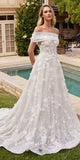 Ladivine CD860W Long Chapel Train Strapless A-Line Bridal Gown Removable Shawl