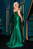 Ladivine CDS537C Off The Shoulder Lace & Satin Curve Dress