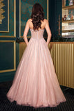 Ladivine CDS541 Glitter A-Line Ball Gown Strapless Crystal Beaded