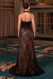 Ladivine CDS550 Fit and Flare Strapless Matching Chocker Evening Gown