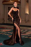 Ladivine CDS550 Fit and Flare Strapless Matching Chocker Evening Gown