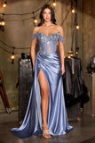Ladivine CDS554 Opulent Off Shoulder Sparkle Fitted Gown