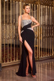 Ladivine CDS562 Sleek Silhouette Asymmetrical Panel Fitted Gown