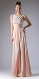 Cinderella Divine CH525 Long Formal Dress Sleeveless Lace Bateau Neck