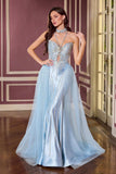 Ladivine CM391 Sparkling Halter Crystal Beadwork Glamorous Fitted Gown
