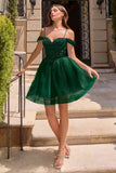 Ladivine CY024 Off-Shoulder Lace Corset Short Prom & Homecoming Dress
