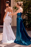 Ladivine CD636W Strapless Sheer Bodice Fitted Wedding Gown