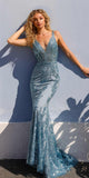 Nox Anabel E1273 Long Sequin Embroidered Glitter Applique Formal Gown