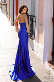 Nox Anabel E1290 Long Strapless Illusion V-Neckline Satin Gown