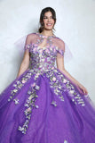 Eureka EK1003 3D Floral Lace Embroidered Bodice Ball Gown