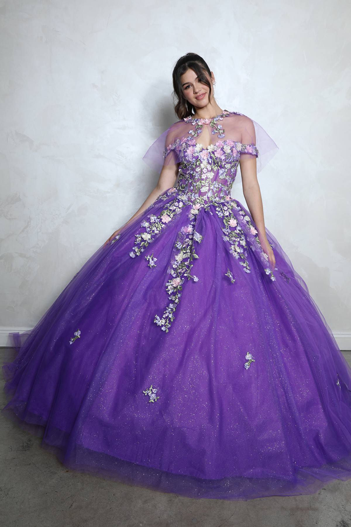 Eureka EK1003 3D Floral Lace Embroidered Bodice Ball Gown