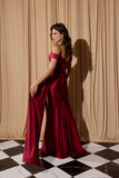Eureka EK117 Cold Off the Shoulder Strap Fitted Evening Gown