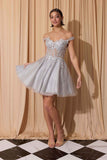 Eureka EK138 Short Off the Shoulder A-Line Homecoming Gown