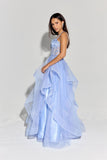 Eureka EK157 Long A-Line Glitter Tulle Ball Gown Ruffle Skirt