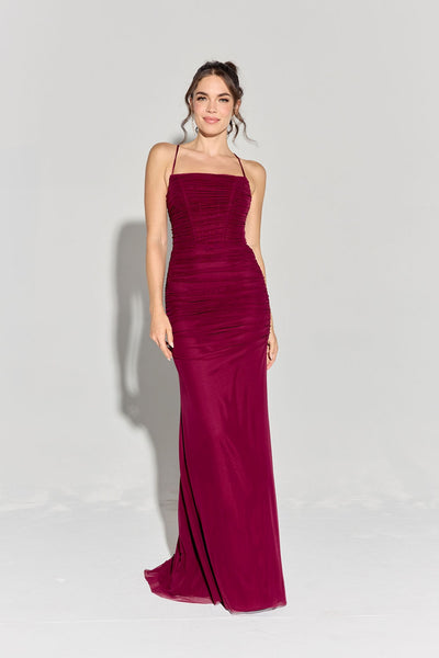 Eureka EK177 Floor Length Soft Gather Ruched Fitted Gown