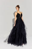 Eureka EK188 Glitter Mesh Ruffle A-Line Ball Gown