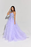 Eureka EK188 Glitter Mesh Ruffle A-Line Ball Gown