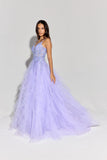 Eureka EK188 Glitter Mesh Ruffle A-Line Ball Gown