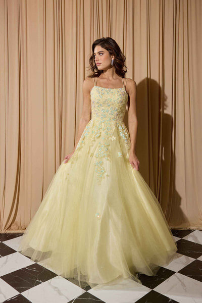 Eureka EK197 A-Line Ball Gown Floral Lace Embroidery Prom Gown
