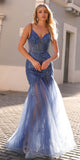Nox Anabel F1467 Long Sweetheart Sleeveless Tulle Mermaid Gown