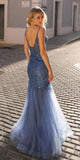 Nox Anabel F1467 Long Sweetheart Sleeveless Tulle Mermaid Gown
