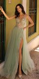 Nox Anabel G1354 Long Sequin Bodice Open Back Tulle A-Line Gown
