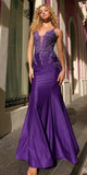 Nox Anabel G1364 Long Deep Plunging V-Neckline Fitted Mermaid Gown