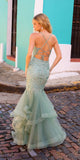 Nox Anabel G1368 Long Sleeveless Layered Tulle Mermaid Gown