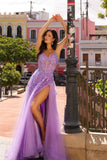 Nox Anabel H1350 Long A-Line Glitter Tulle Embroidered Sequin Applique Dress