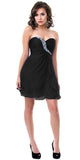 CLEARANCE - Cinderella Divine HK5744 Short Black Chiffon Dress (Size 4)