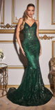 Ladivine J810 Dress | Cinderella Divine J810 - dark emerald green
