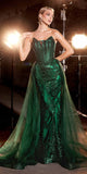 Ladivine J858 Dress | Cinderella Divine J858 - Emerald Green