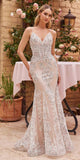 Ladivine J859W Long Fit and Flare Fitted Embellished Wedding Gown