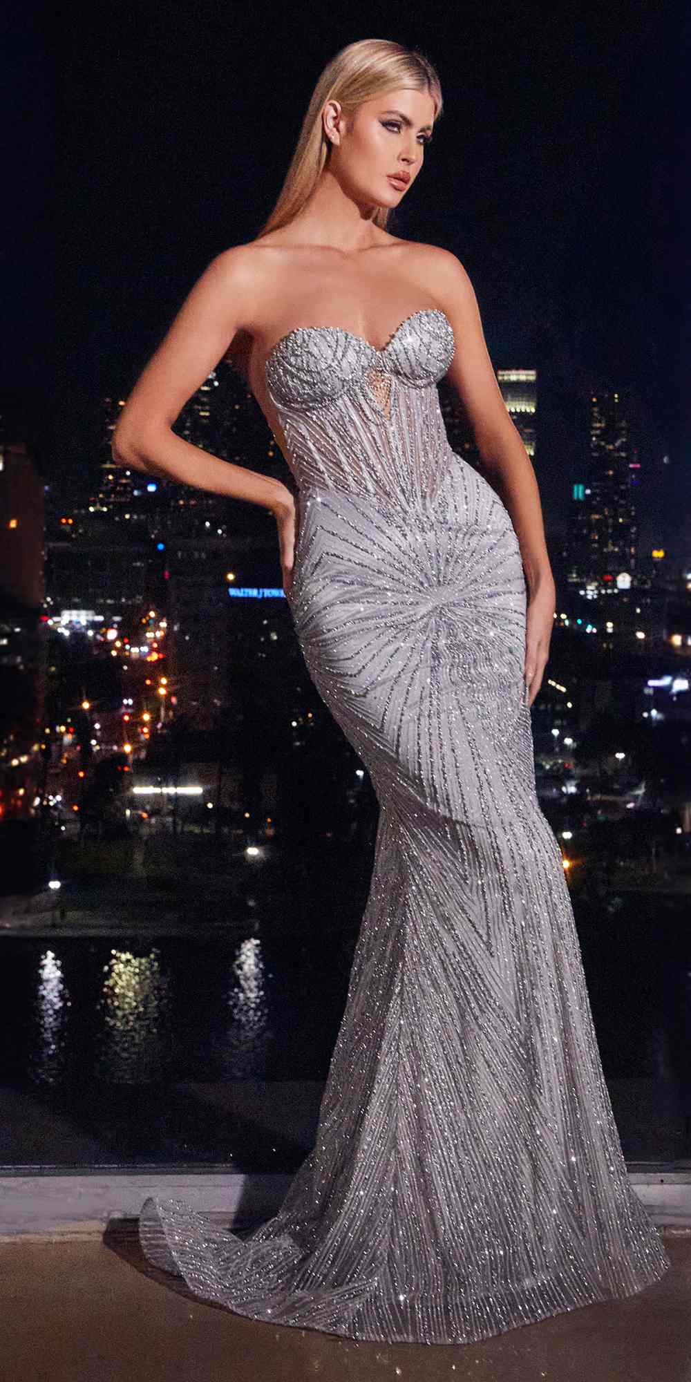 Ladivine J871 Dress | Cinderella Divine J871 - Silver